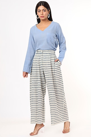 Pastel Blue Pure Organic Cotton Box Top by 3X9T